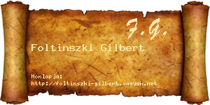 Foltinszki Gilbert névjegykártya